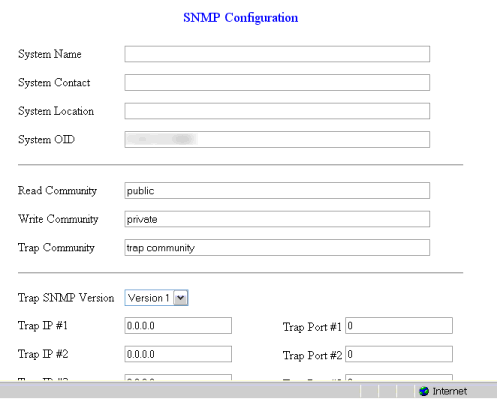 snmp config