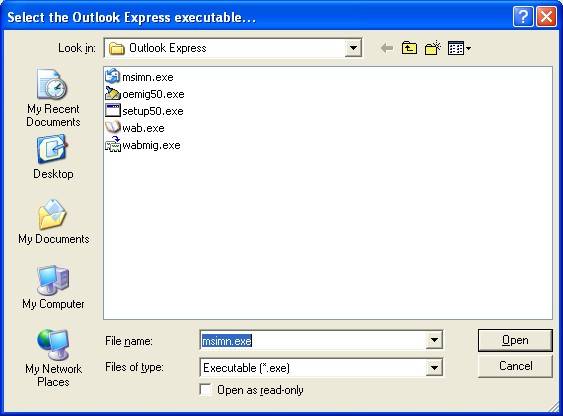 Browsing for Outlook Express