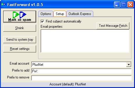 Setup tab