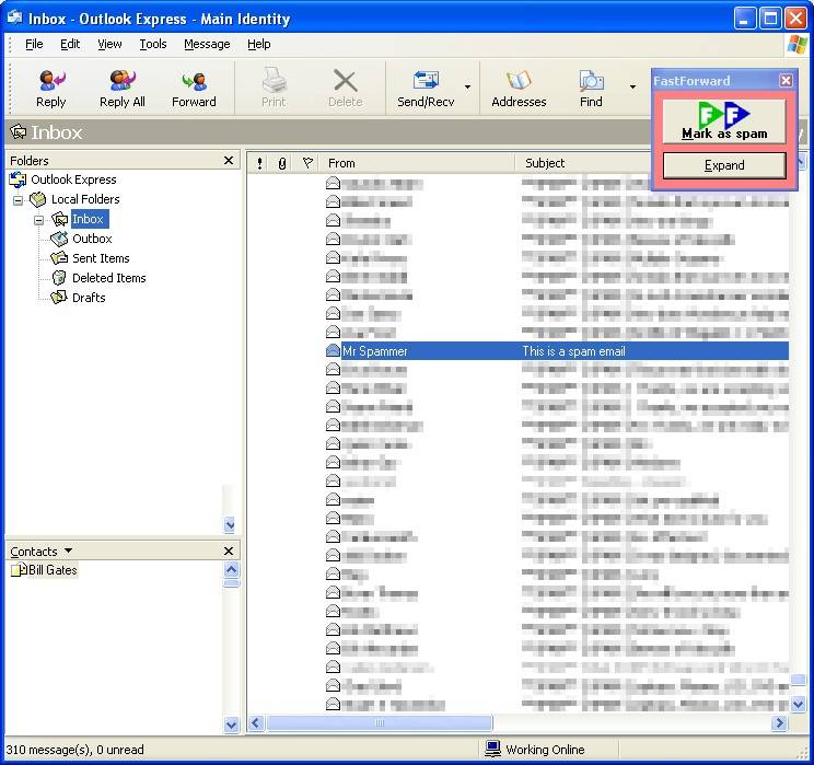 shrunken button in outlook express