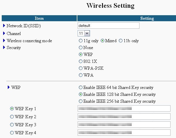 wireless settings